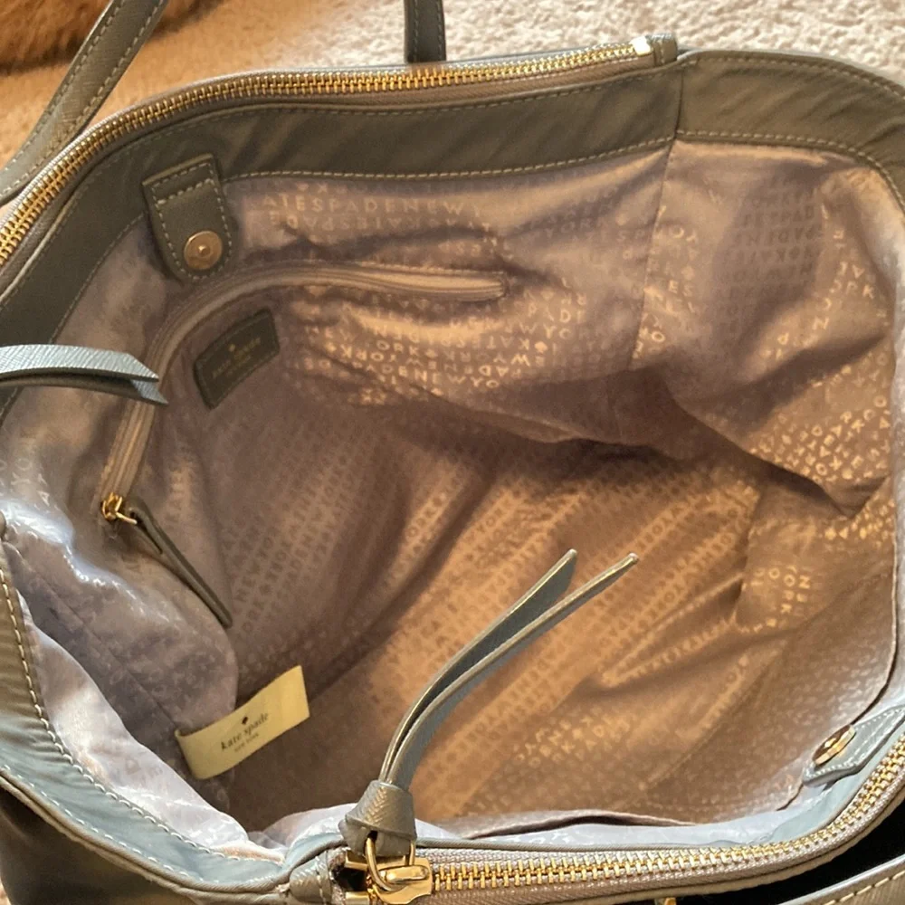 Kate Spade Grey Nylon Tote Bag with Handles